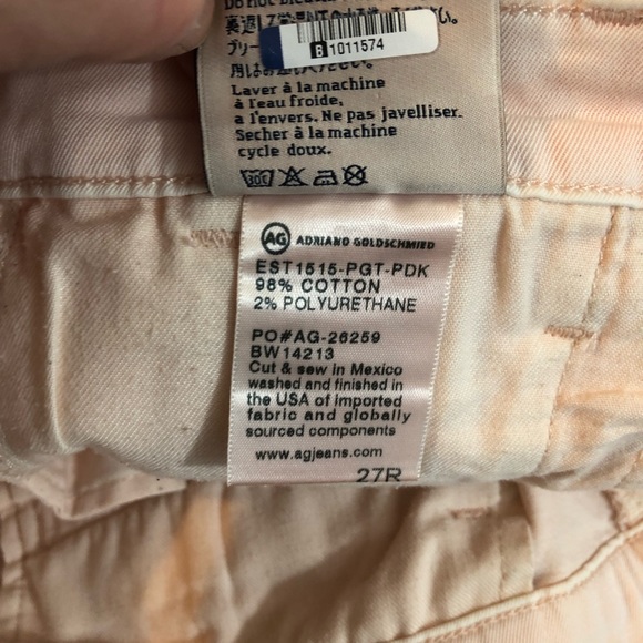 AG Adriano Goldschmied Triston Tailored Trouser Size 27R Pigment Pink #i6 - Picture 10 of 10